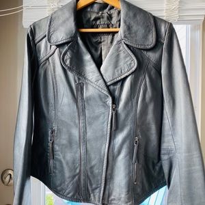 Dark Grey Soft Leather Jacket